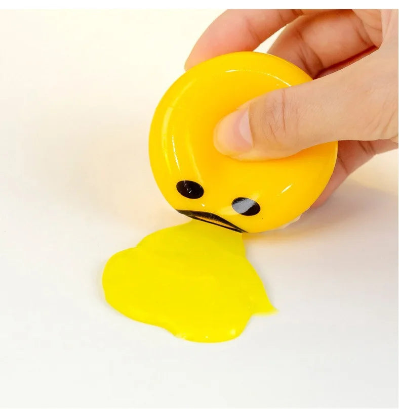 New Squishy Puking Egg Yolk Stress Ball With Yellow Goop Relieve Stress Toy Funny Squeeze Tricky Antistress Disgusting Egg Toys