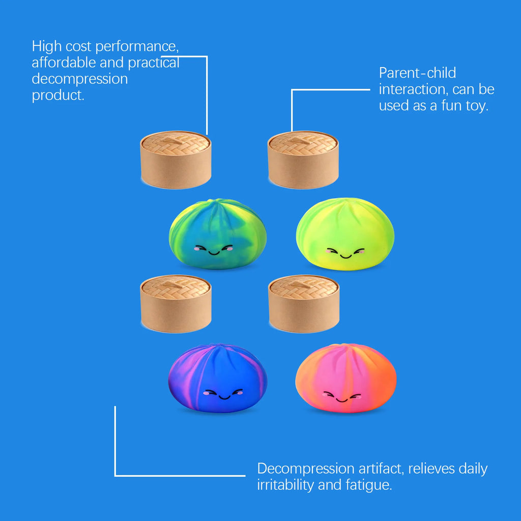 Bun-Shaped Squishy Toy, Cute and Compact, Realistic Bun Shape, Slow Rebound Stress-Relief Healing Toy, Squishy Toy, Surprise Hidden Edition Blind Box Gift