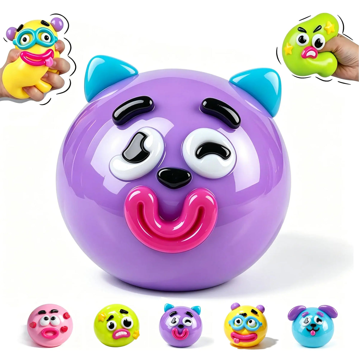 NEW Smushers Squishy Curiosities Dog Face Swap Squishy Toy Soft Moldable Cute Slow Rise Squeeze Toy Relaxing Sensory fun toys