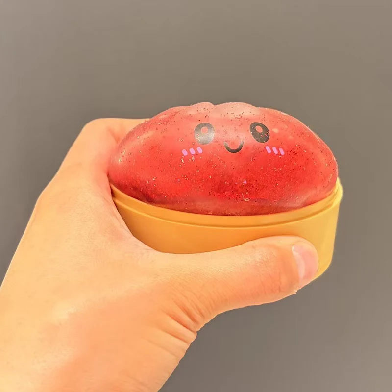 Colorful Simulated Dumpling Squishy Relaxing Relieve Anxiety Antistress Enhance Happiness Rebound Squeeze Reliever Toy
