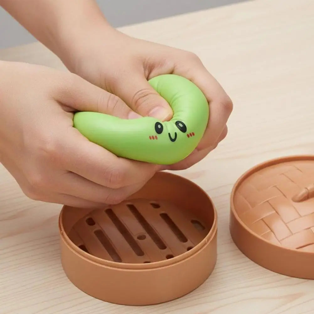 10cm Simulation Flash Dumpling Squishy Toy, Slow Rebound Soft Squeeze Stress Ball, Decompression Fidget Toy for Kids & Adults