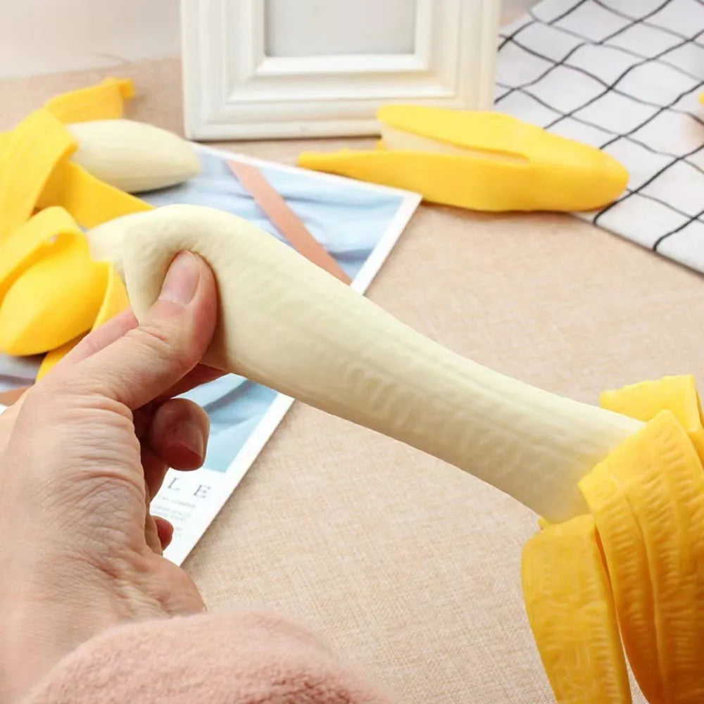 Anxiety Relief Banana Squeeze Toy Simulated Banana Sensory Toys Stretchy Banana Toy Slow Rebound Stress Relief Squeeze Ball