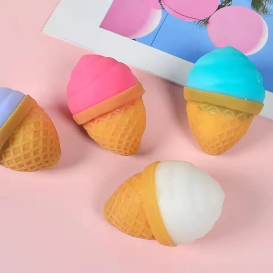 Squeeze Toy Ultra Soft Anti-stress Funny Simulation Food Ice Cream Ball Stress Reliever Toy for Office