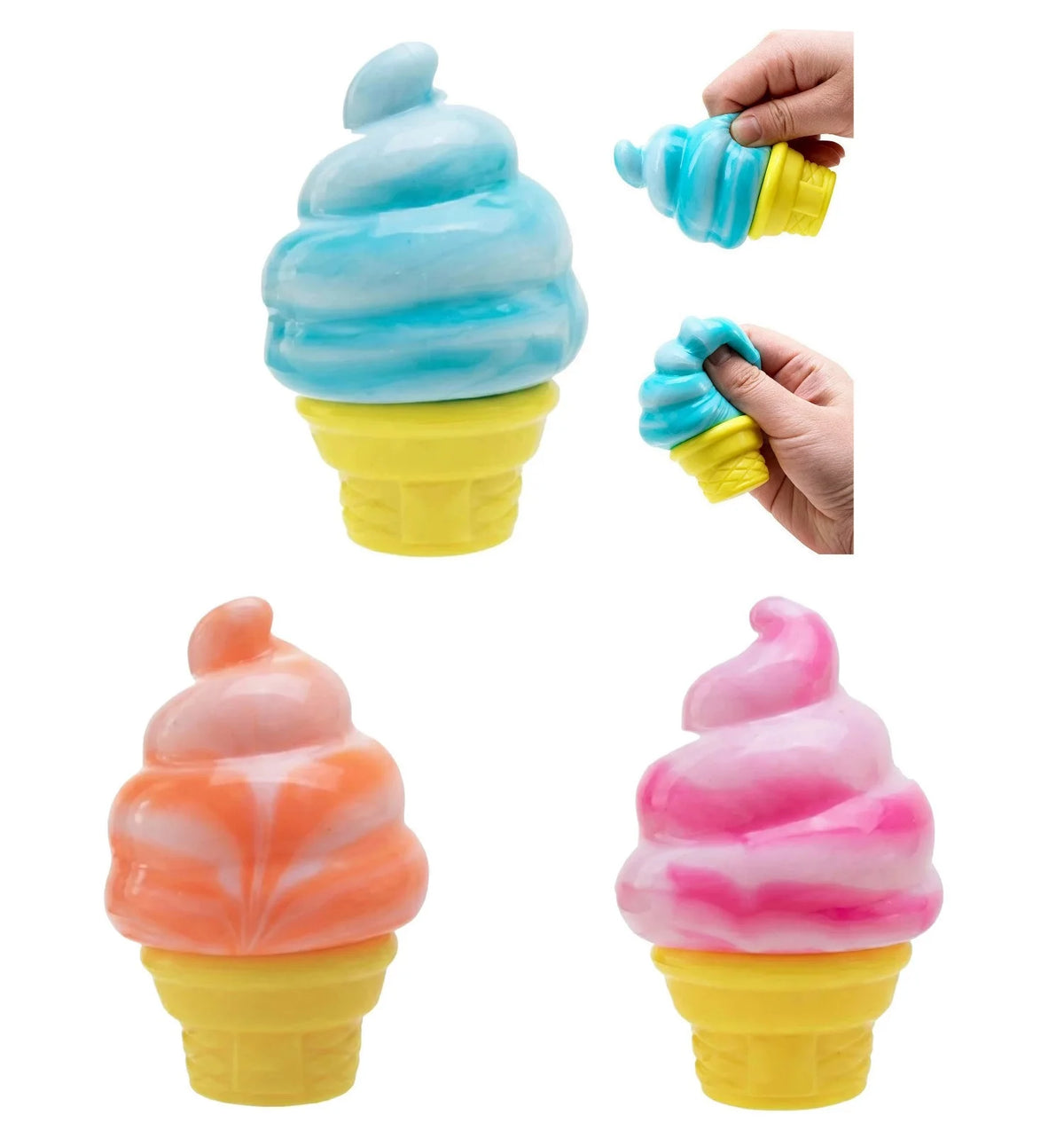 Squeeze Toy Ultra Soft Anti-stress Funny Simulation Food Ice Cream Ball Stress Reliever Toy for Office