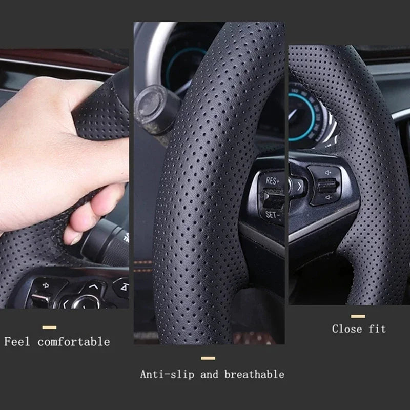 For Mazda MX-5 MX5 2006-2015 Mazda RX-8 RX8-2011 CX-7 CX7 2007-2009 Braid Car Steering Wheel Cover Leather Suede Car Interior