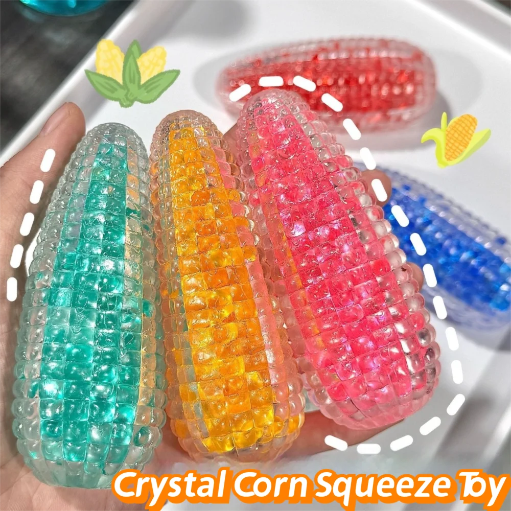Cute Colorful Slow Rising Pearls Super Soft Crystal Simulation Fidget Toys Pop It Corn-Shaped Pearls Squeeze Toy for Kids Toy