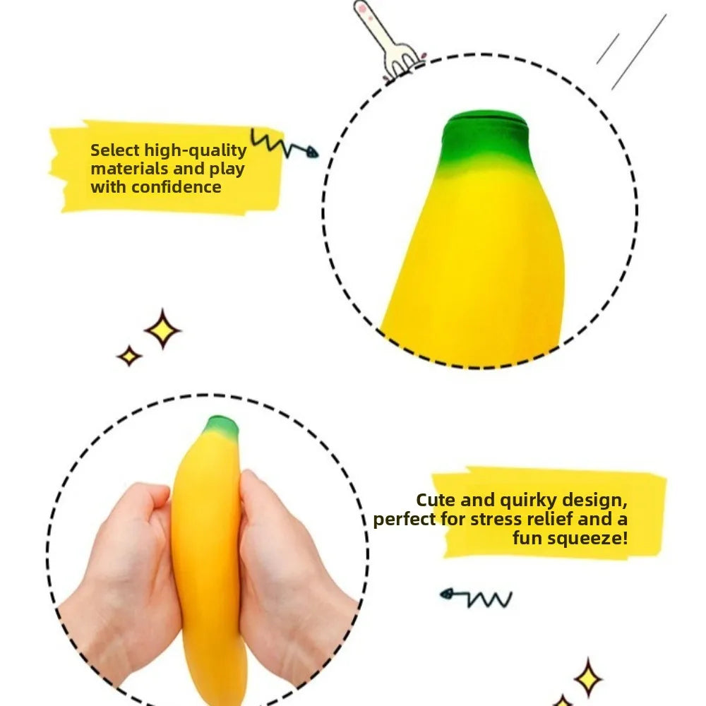 Anxiety Relief Banana Squeeze Toy Simulated Banana Sensory Toys Stretchy Banana Toy Slow Rebound Stress Relief Squeeze Ball