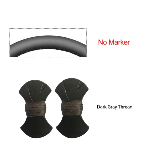 Black Faux Leather Car Steering Wheel Cover for Hyundai Sonata Kona Tucson 2023 2024 2025