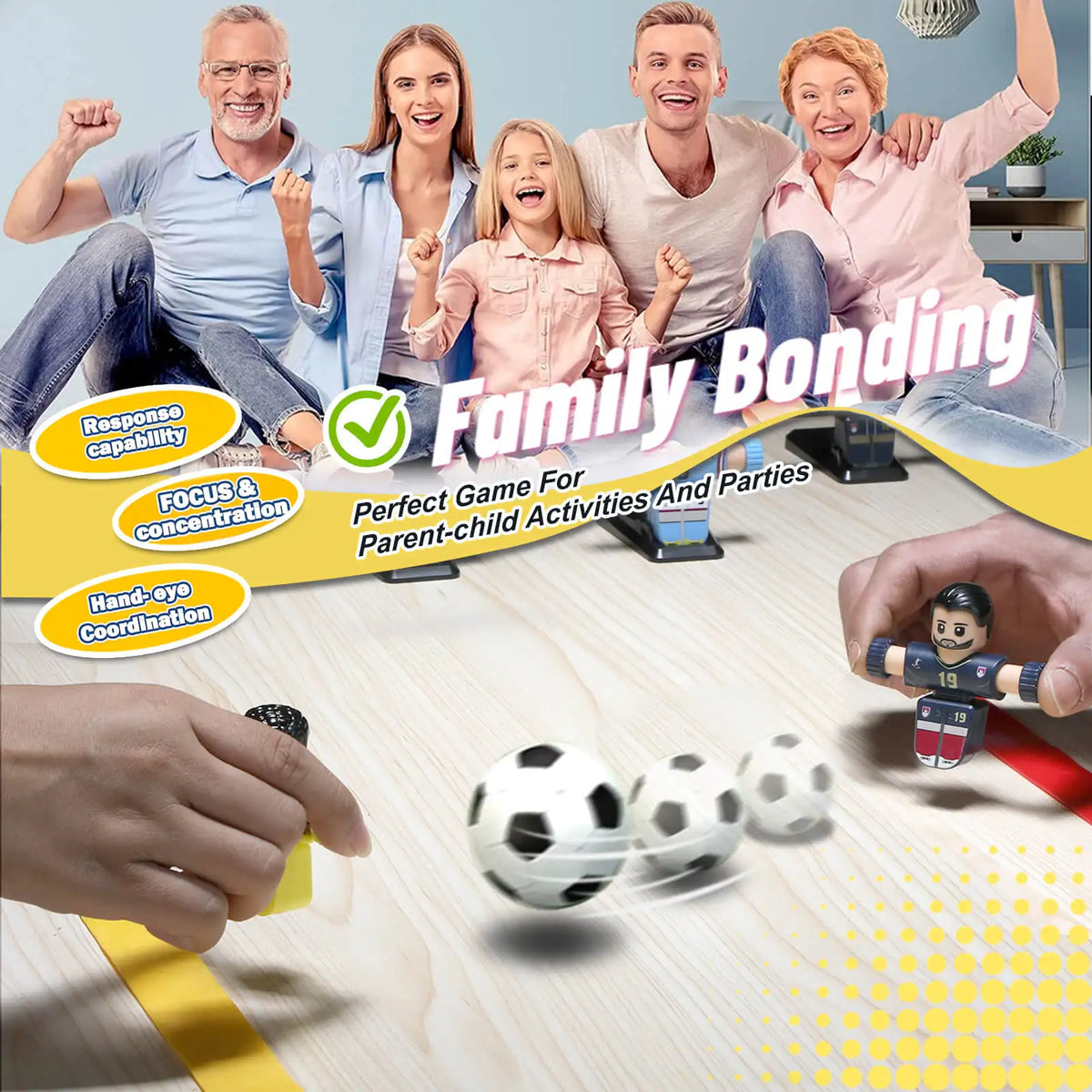 HOT NEW Fidget Spinner Soccer Players, Tabletop Foosball Game Kids Toys, Stress Relief Desktop Décor for Collection