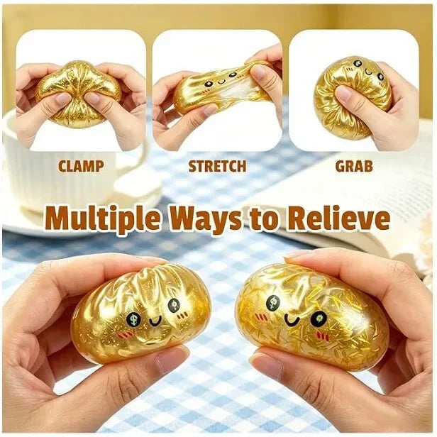 Glitter Shark Dumplings Squishy Toy Soft Slow Resilience Steamed Stuffed Bun Squishy Pinch Le Fidget with Steamer gift