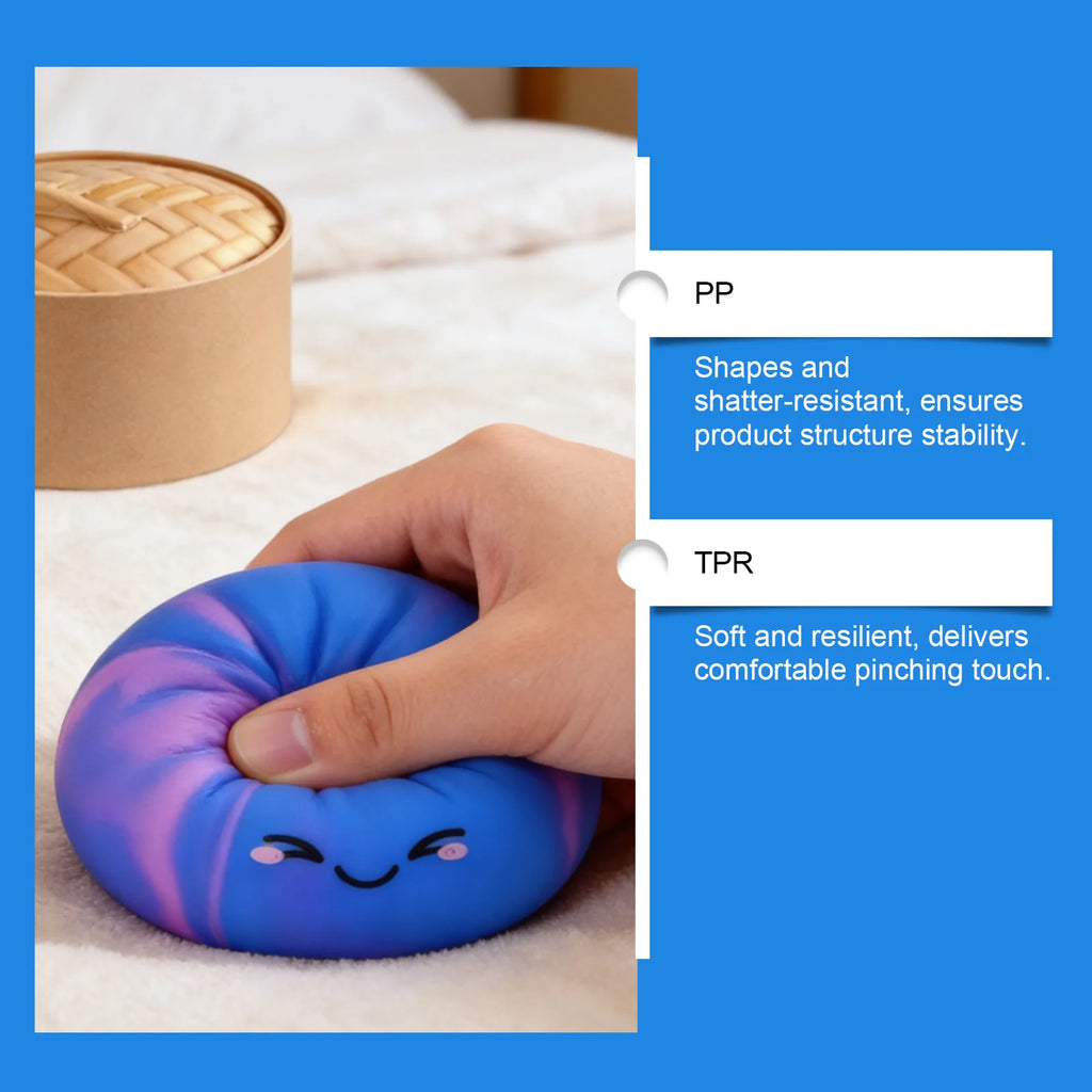 Bun-Shaped Squishy Toy, Cute and Compact, Realistic Bun Shape, Slow Rebound Stress-Relief Healing Toy, Squishy Toy, Surprise Hidden Edition Blind Box Gift