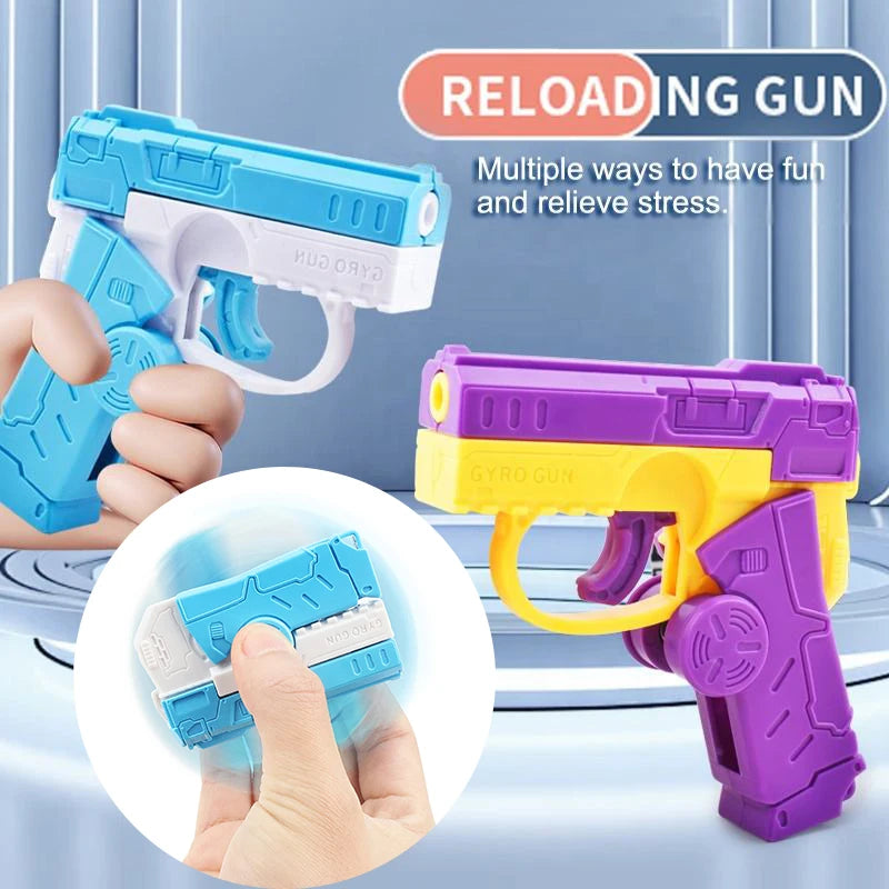 Fidget Spinner 2-en-1 Pistolet Gyroscope Enfant – Rebond Automatique | 2-in-1 Deformed Spinner Gun Toy