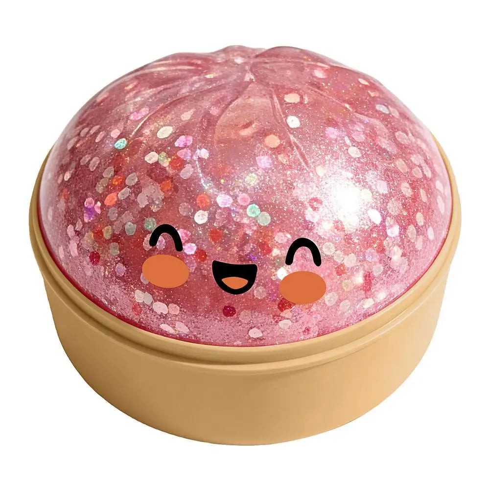 Fun Mini Bao Bun Glitter Dumpling Squishy Toy Mystery Box Free Wrappers with Steamer Stress Relief Toy Crazy Surprise Balls