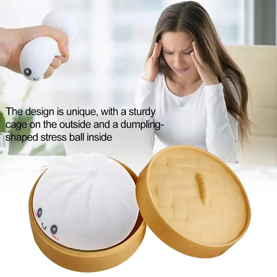 1-12pcs Glitter Dumpling Glitter Dumpling Squishy with Box Dumplings Sensory Squeeze Toy for Stress Relief Toys