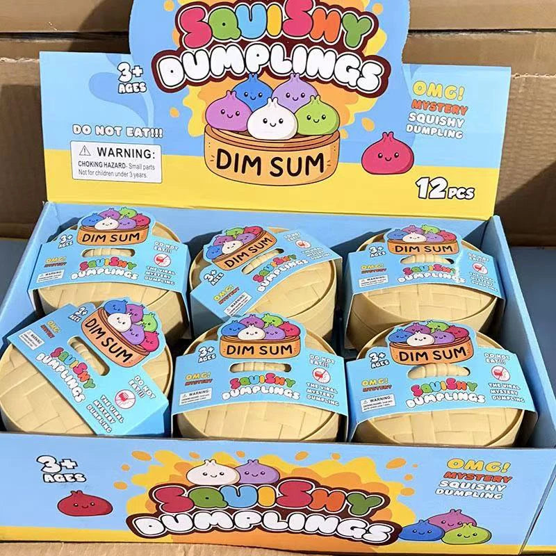 Colorful Simulated Dumpling Squishy Relaxing Relieve Anxiety Antistress Enhance Happiness Rebound Squeeze Reliever Toy