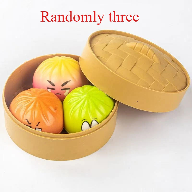 Jouet Squeeze Xiaolongbao Anti-Stress – Slow Rebound Sonore Enfant | Cha Siu Bao Squeeze Decompression Toy