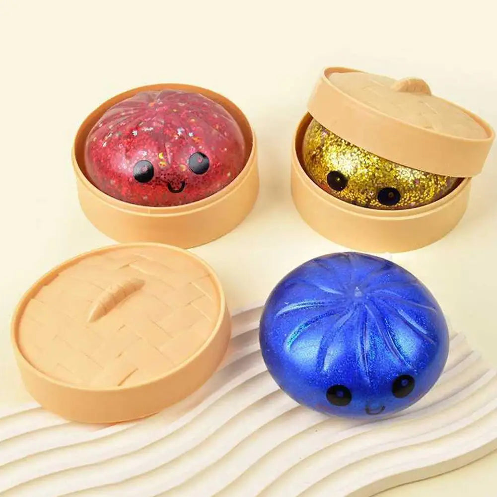 10cm Simulation Flash Dumpling Squishy Toy, Slow Rebound Soft Squeeze Stress Ball, Decompression Fidget Toy for Kids & Adults