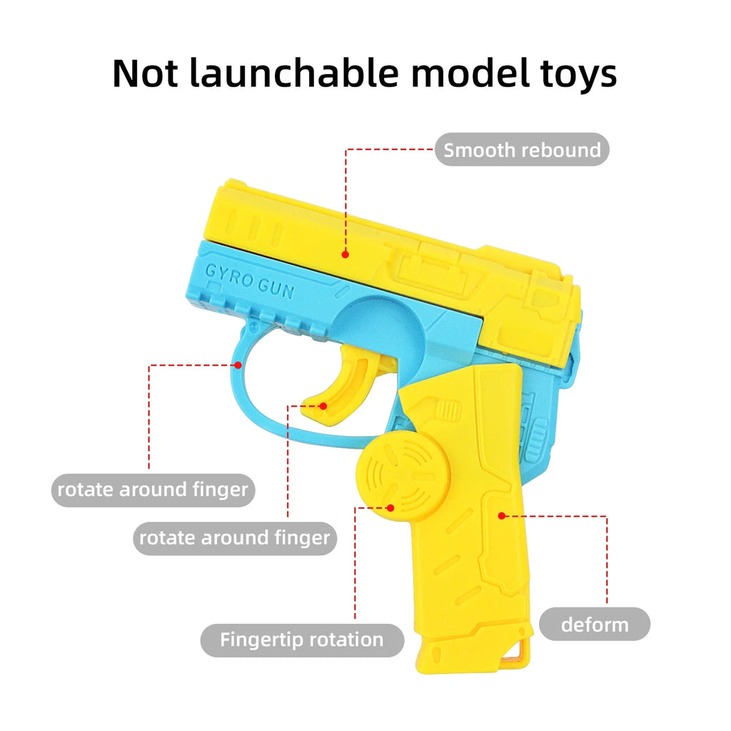 Fidget Spinner 2-en-1 Pistolet Gyroscope Enfant – Rebond Automatique | 2-in-1 Deformed Spinner Gun Toy