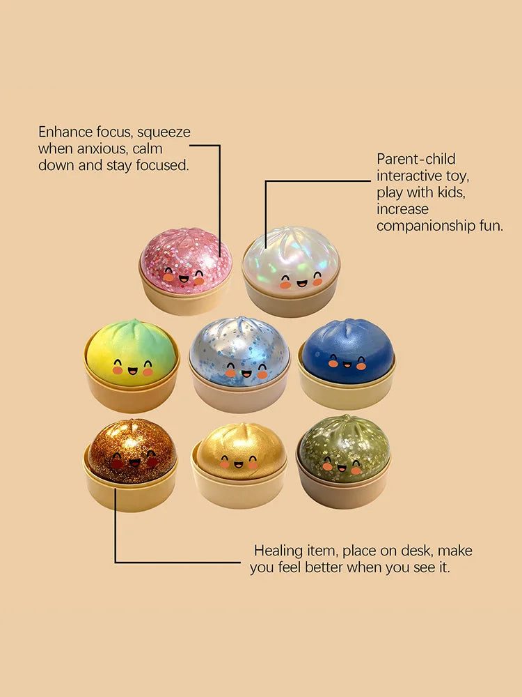 Balle Anti-Stress Flash Dumpling – Jouet Sensoriel Slow Rebound Enfant & Adulte | Flash Dumpling Stress Ball Slow Rebound Toy