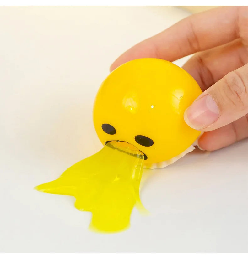 New Squishy Puking Egg Yolk Stress Ball With Yellow Goop Relieve Stress Toy Funny Squeeze Tricky Antistress Disgusting Egg Toys