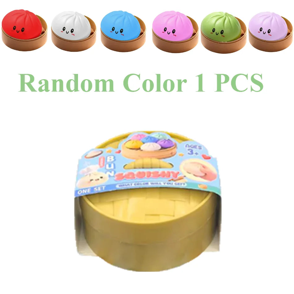 New Colorful Dumpling Squishes Stress Balls Reusable Low Rebound Decompression Toys Dough Ball