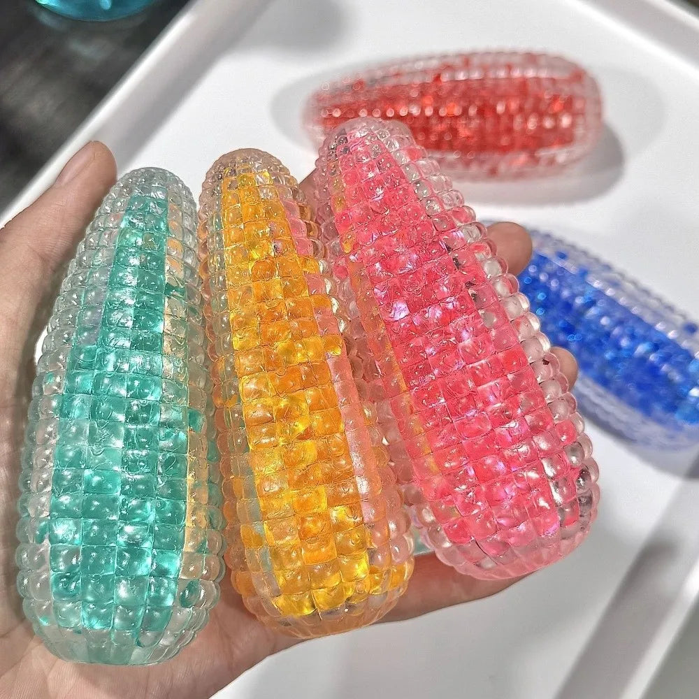 Cute Colorful Slow Rising Pearls Super Soft Crystal Simulation Fidget Toys Pop It Corn-Shaped Pearls Squeeze Toy for Kids Toy