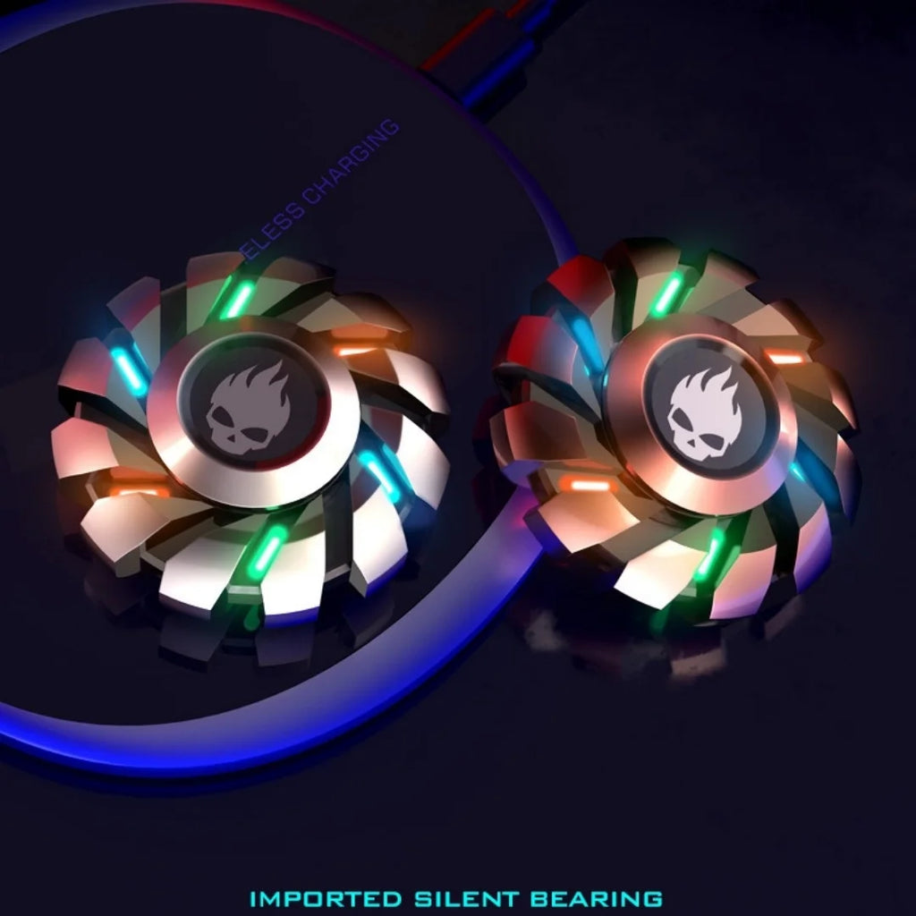 YIJOO Luminous Fingertip Spinning Top EDC Sensory Toys Metal Mute Fidget Spinner Rainbow Light Fidget Toys