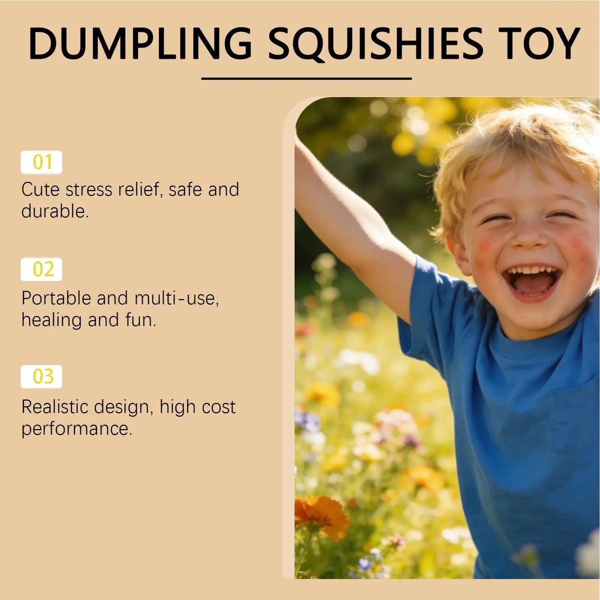 Dumpling Stress Relief Toys Glitter Food Design Squeeze Fidget Adorable Bun Decompress Toy for Kids Adults Students Workers Home
