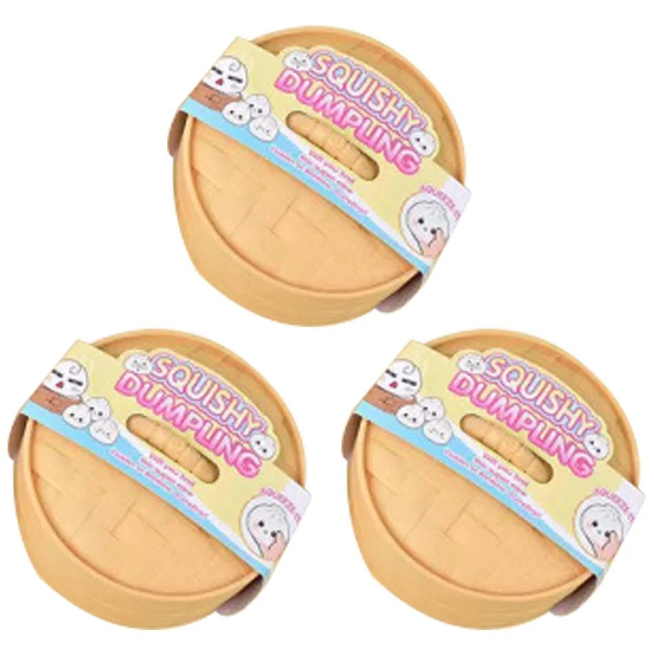 Glitter Dumplings Squishy Soft with Steamer Squishy Fidget Slow Resilience Stress Relief Sensory Ball