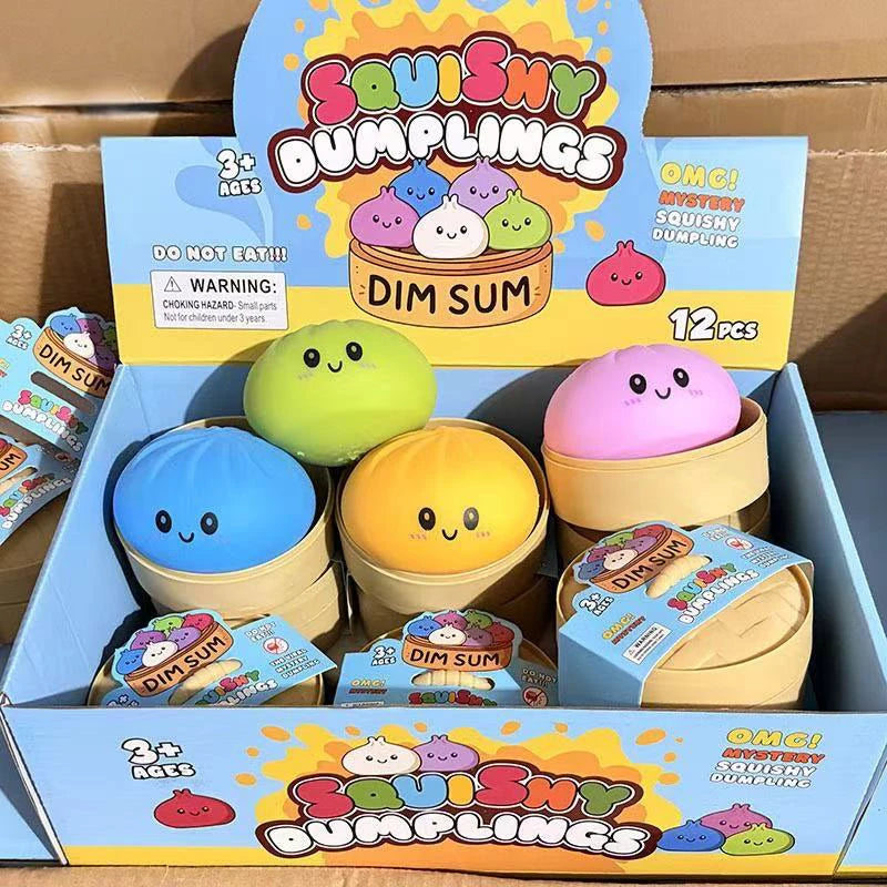Colorful Simulated Dumpling Squishy Relaxing Relieve Anxiety Antistress Enhance Happiness Rebound Squeeze Reliever Toy