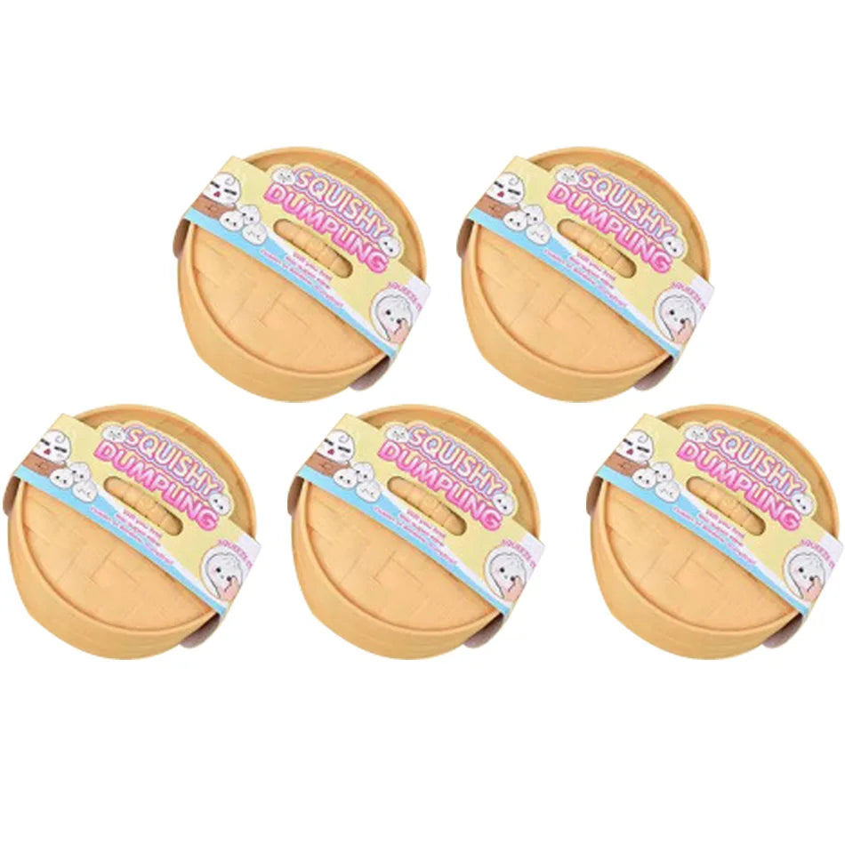 Glitter Dumplings Squishy Soft with Steamer Squishy Fidget Slow Resilience Stress Relief Sensory Ball