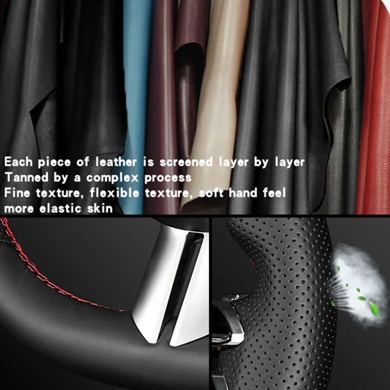 For Mazda MX-5 MX5 2006-2015 Mazda RX-8 RX8-2011 CX-7 CX7 2007-2009 Braid Car Steering Wheel Cover Leather Suede Car Interior
