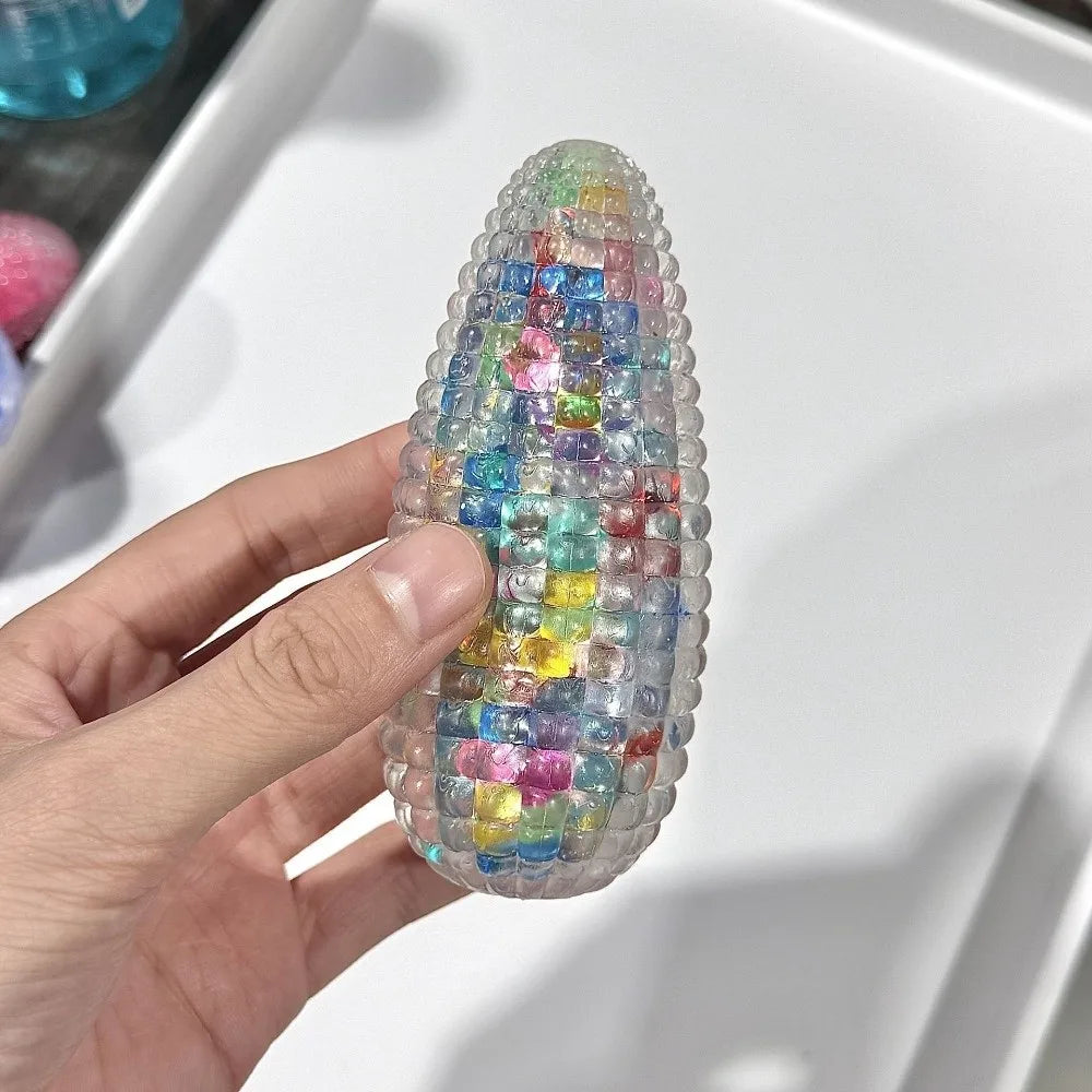 Cute Colorful Slow Rising Pearls Super Soft Crystal Simulation Fidget Toys Pop It Corn-Shaped Pearls Squeeze Toy for Kids Toy