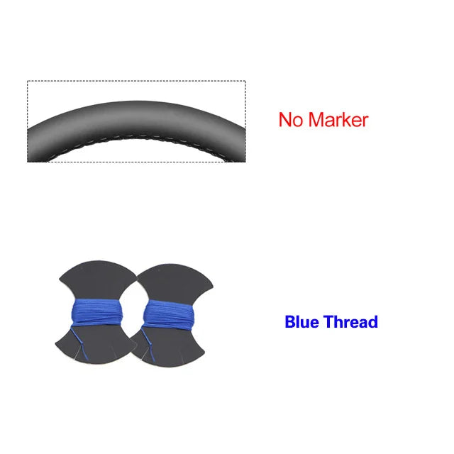 Black Faux Leather Car Steering Wheel Cover for Hyundai Sonata Kona Tucson 2023 2024 2025