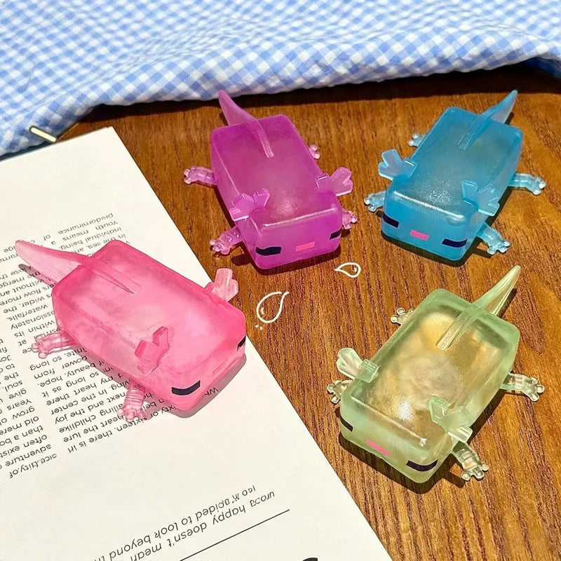 Novelty Cute Axolotls Squishy Soft Squeeze Slow Rising Calming Down Anti-Anxiety and Stress Relief Fidget Toys for Kids & Adults