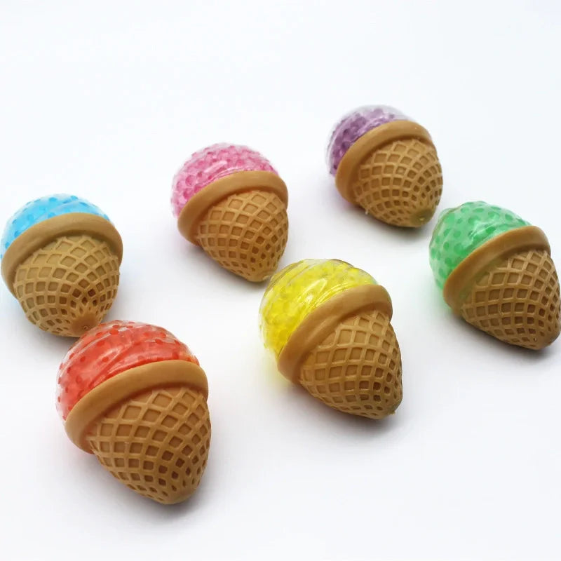 Squeeze Toy Ultra Soft Anti-stress Funny Simulation Food Ice Cream Ball Stress Reliever Toy for Office