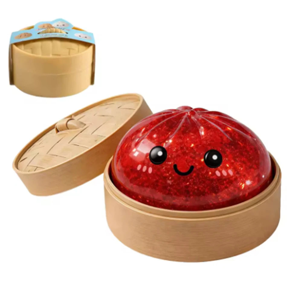//Hot Glitter Dumpling Squishy with Box Dumplings Sensory Squeeze Toy for Stress Relief Fans Gift