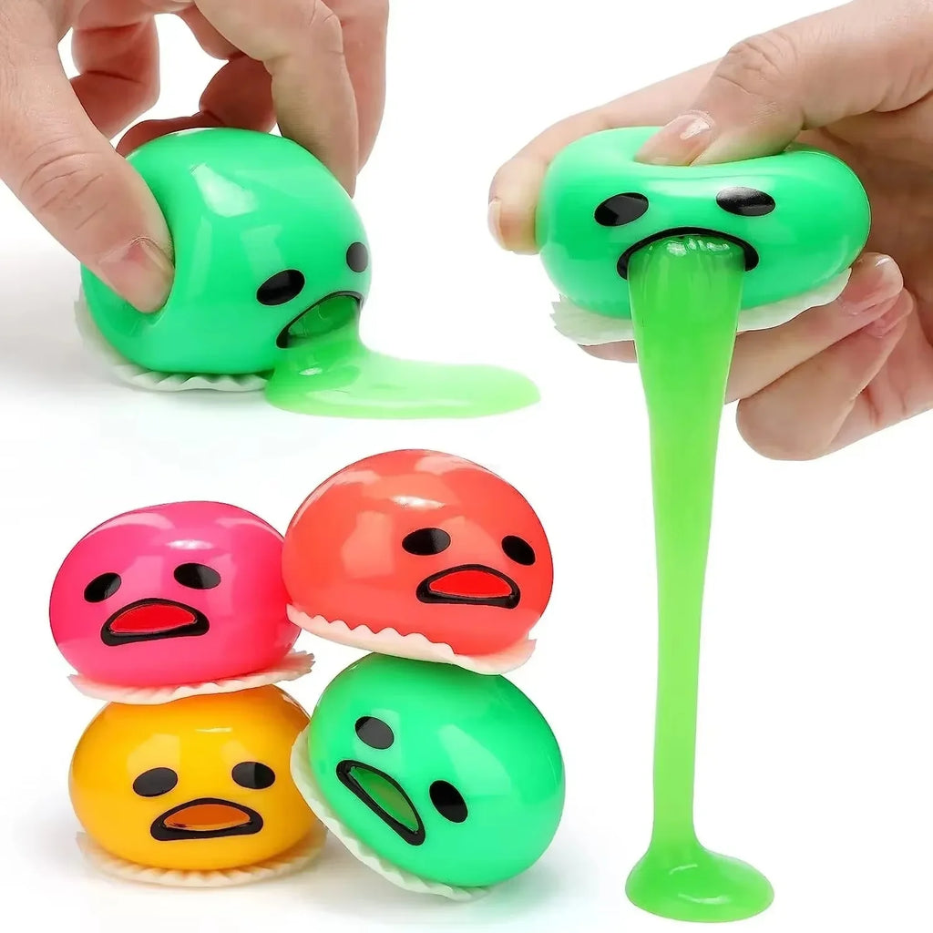 New Squishy Puking Egg Yolk Stress Ball With Yellow Goop Relieve Stress Toy Funny Squeeze Tricky Antistress Disgusting Egg Toys