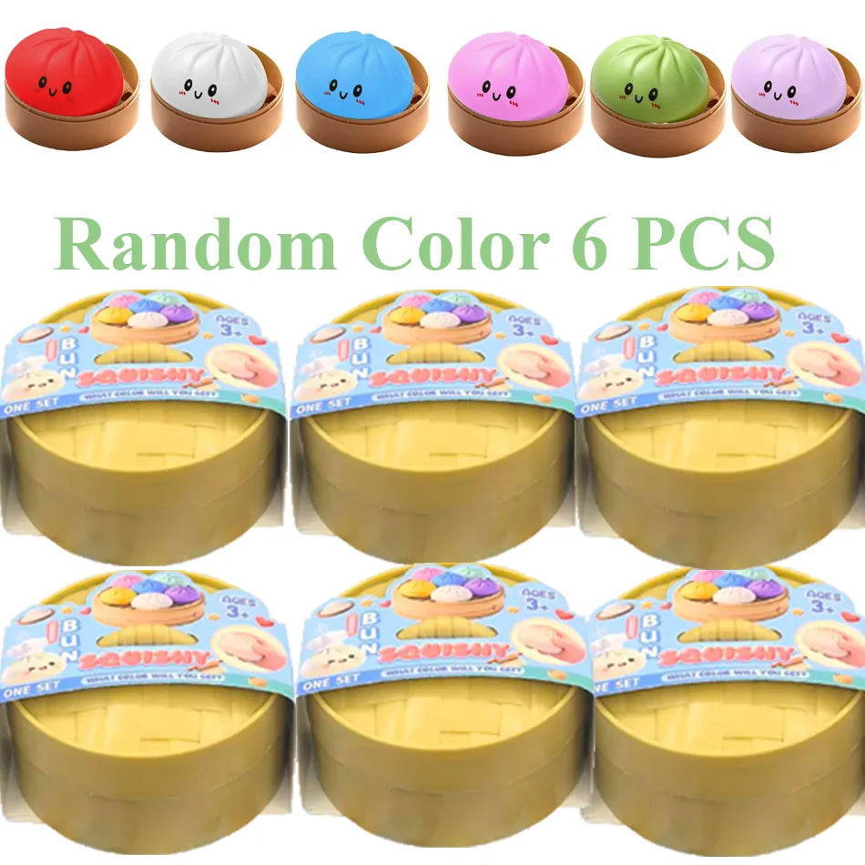 New Colorful Dumpling Squishes Stress Balls Reusable Low Rebound Decompression Toys Dough Ball