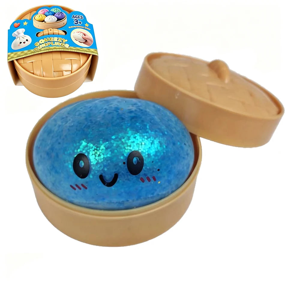 Giant Squishies Dumpling Bun Toy, Slow Rising Glitter Dumpling Stress Ball, Stress Relief Fidget Toy for Home Office Travel toys