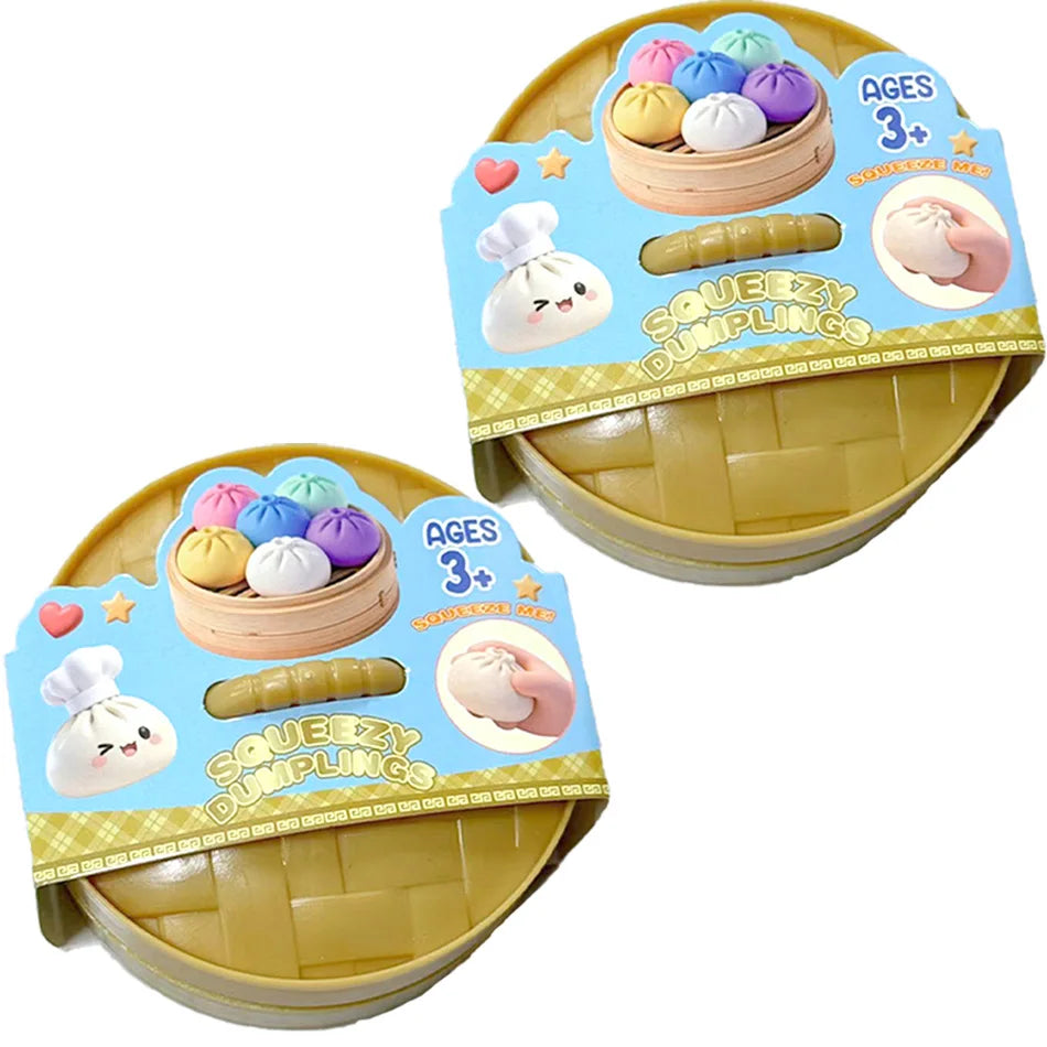 1-12pcs Glitter Dumpling Glitter Dumpling Squishy with Box Dumplings Sensory Squeeze Toy for Stress Relief Toys