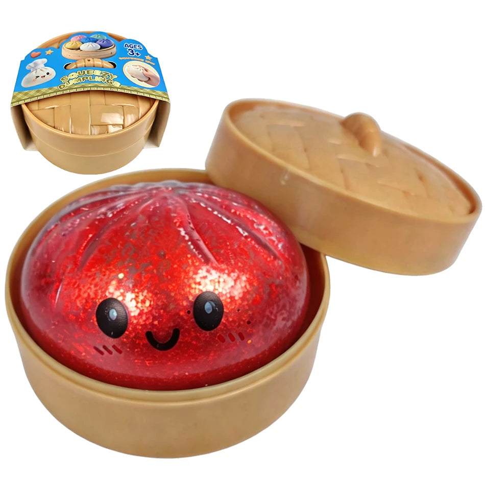 Giant Squishies Dumpling Bun Toy, Slow Rising Glitter Dumpling Stress Ball, Stress Relief Fidget Toy for Home Office Travel toys