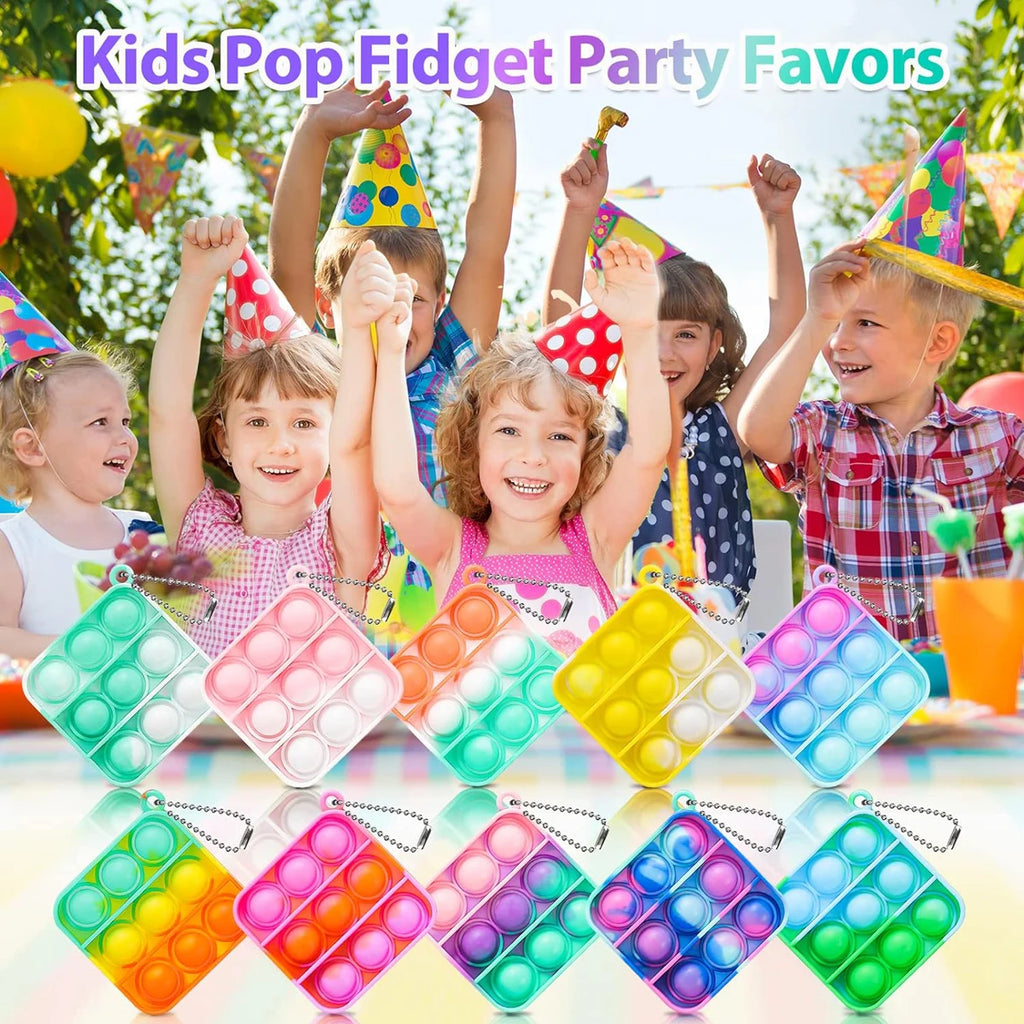 Lot 30 Mini Porte-Clés Pop Fidget Toy Enfant – Cadeau Fête & Classe | 30pcs Mini Pop Keychain Fidget Toys for Kids
