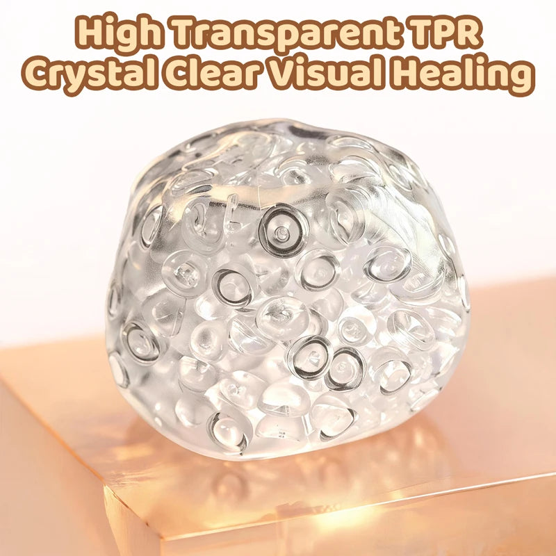 Clear Squishy Balls Ice Beads Squeeze Toy Super Soft Mochi Fidget Toys Moldable Crunch Squeeze Anxiety Relief Toy Gift For Adult