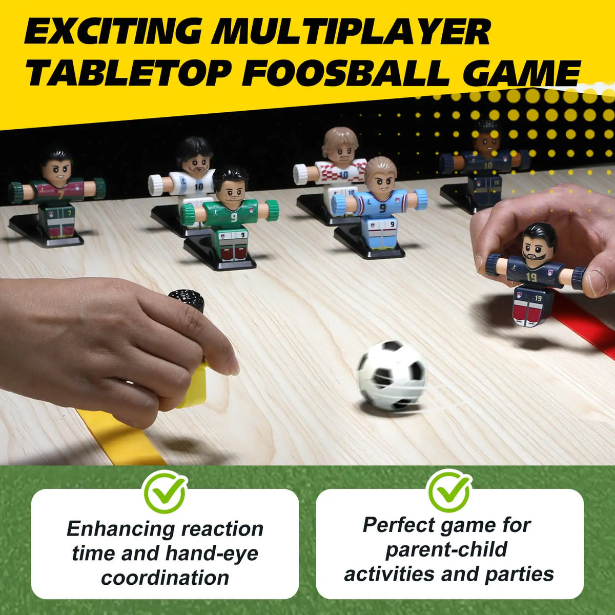 HOT NEW Fidget Spinner Soccer Players, Tabletop Foosball Game Kids Toys, Stress Relief Desktop Décor for Collection