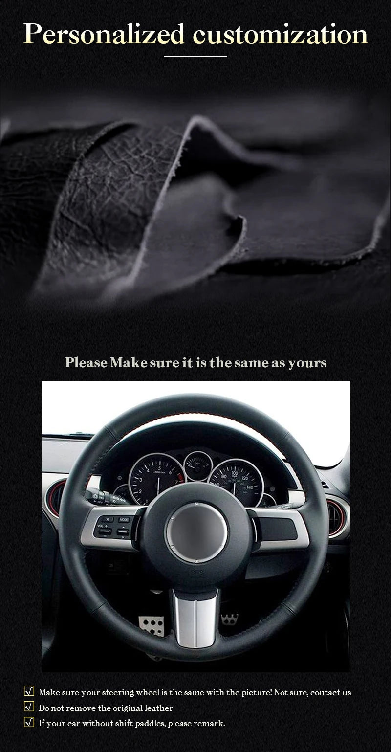 Custom Hand Stitching Steering Wheel Cover for Mazda MX-5 2009-2013 RX-8 2009-2013 CX-7 CX7 2007-2009 Car Steering Wheel Covers