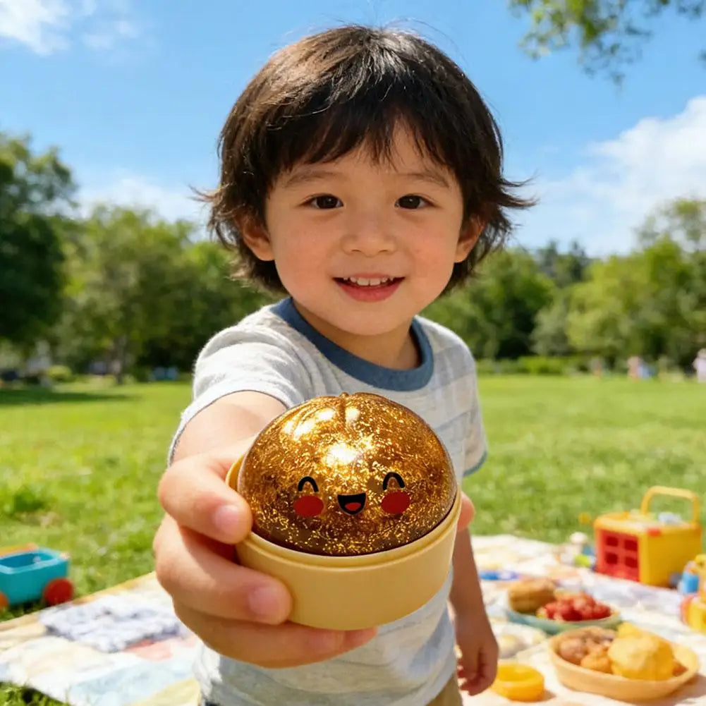 Fun Mini Bao Bun Glitter Dumpling Squishy Toy Mystery Box Free Wrappers with Steamer Stress Relief Toy Crazy Surprise Balls