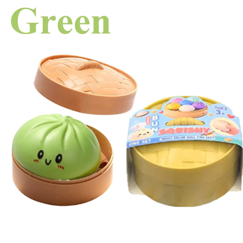 New Colorful Dumpling Squishes Stress Balls Reusable Low Rebound Decompression Toys Dough Ball