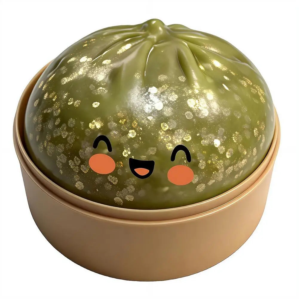 Fun Mini Bao Bun Glitter Dumpling Squishy Toy Mystery Box Free Wrappers with Steamer Stress Relief Toy Crazy Surprise Balls