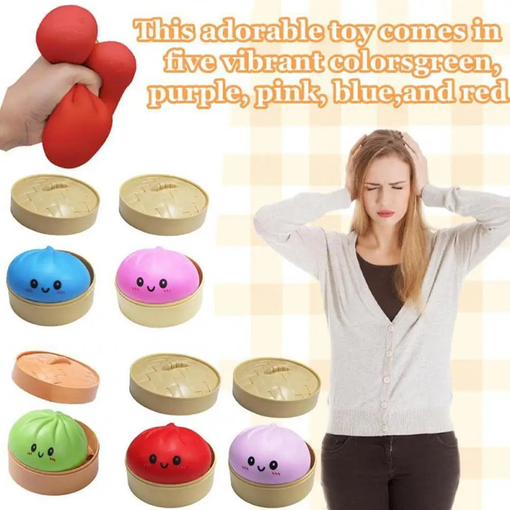 10cm Simulation Flash Dumpling Squishy Toy, Slow Rebound Soft Squeeze Stress Ball, Decompression Fidget Toy for Kids & Adults